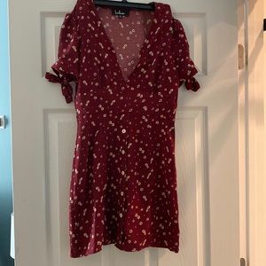 Lulus Red Floral Dress